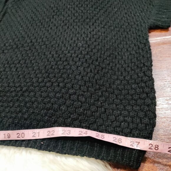 NWT Adrienne Landau Dark Green Real Fox Fur Collar Zipper Closure Knit Poncho OS - Picture 13 of 16